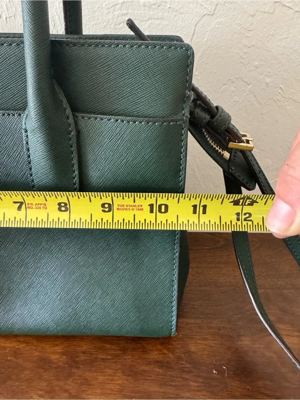kate spade Hunter Green Leather Satchel with Removable Strap